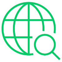 Icon symbolizing 24/7 network monitoring for performance and security