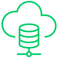 Icon showing cloud solutions and SaaS application management services