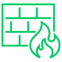 Icon representing firewall management and network protection services