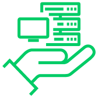 Icon depicting infrastructure and device management for company IT systems