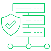Icon representing network security and risk mitigation for business protection