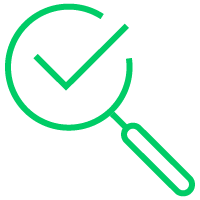 Icon representing vulnerability scanning for IT infrastructure security
