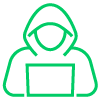 Icon symbolizing 24/7 network monitoring for performance and security